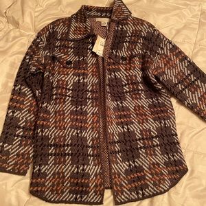 By Design Ava Plaid Open Front Cardigan Jacket